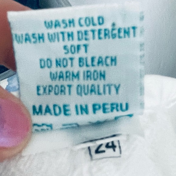 Toque de algodon White embroidered lace sleeveless dress Made in Peru Size 24 - Picture 13 of 15